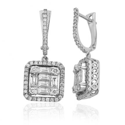 1.20 ct. Baget Pırlanta Küpe